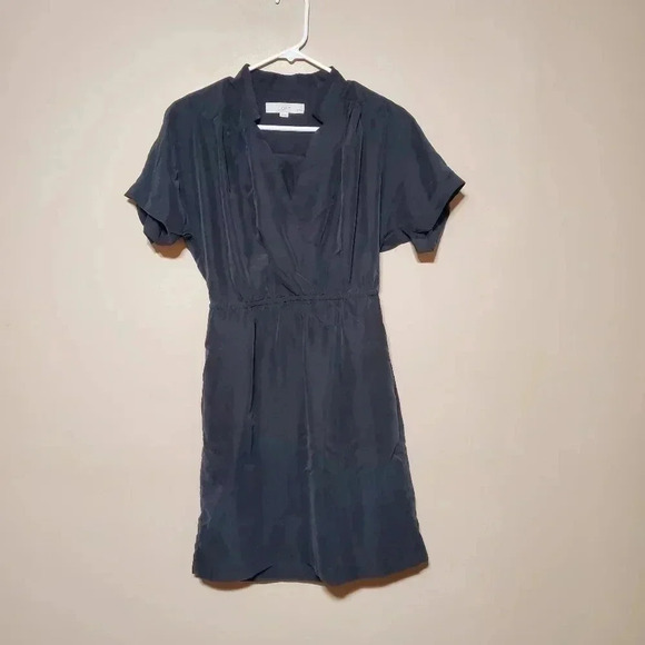 Ann Taylor Loft Dress Women's Petite Dress Size 4P Short Sleeve Silky - Picture 1 of 7